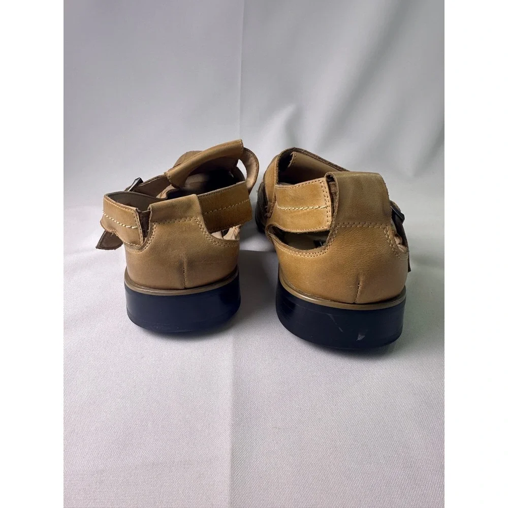 STACY ADAMS Men's‎ 10.5 M Tan Leather Fisherman Buckle Sandals 24658